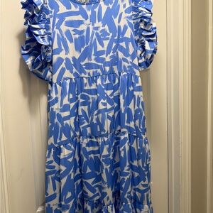 JODIFL Maxi Dress with Ruffled Neck and Sleeves